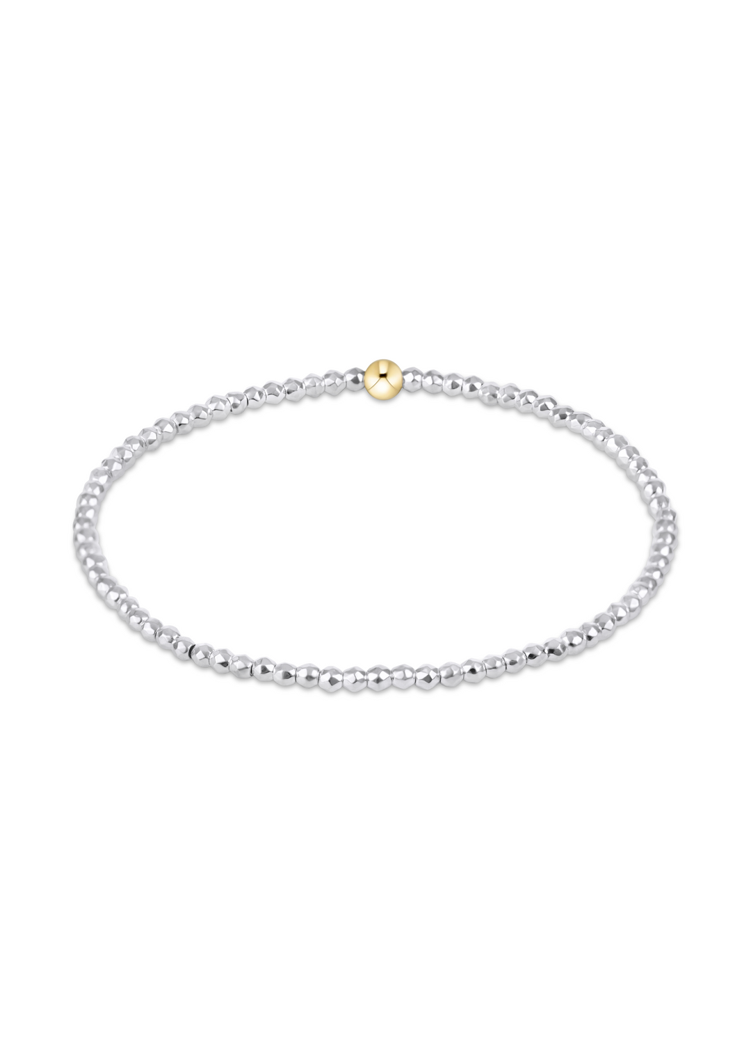 Bright Silver Faceted Hematite 2mm Bead Bracelet