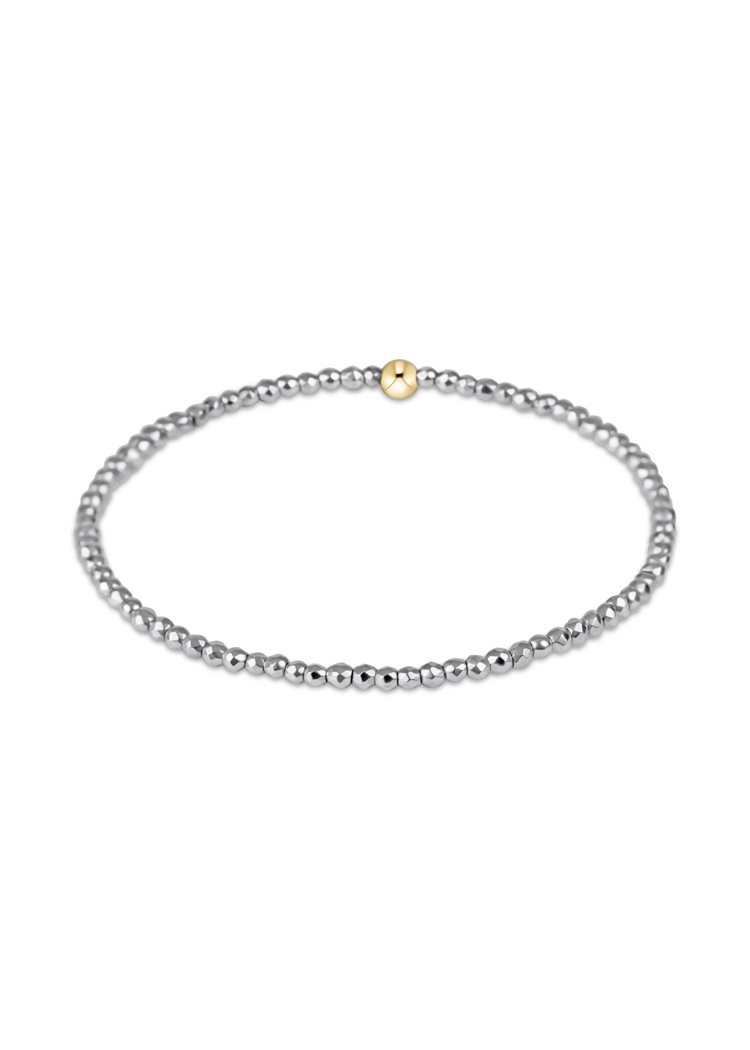 Silver Faceted Hematite 2mm Bead Bracelet