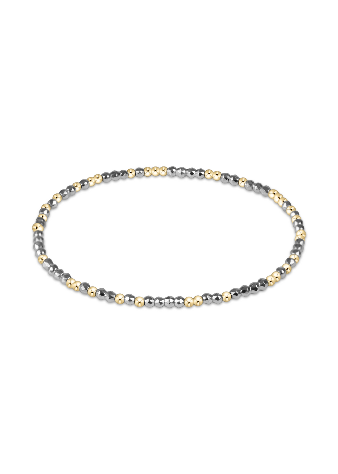 Hope Unwritten Bright Silver Faceted Hematite 2mm Bead Bracelet