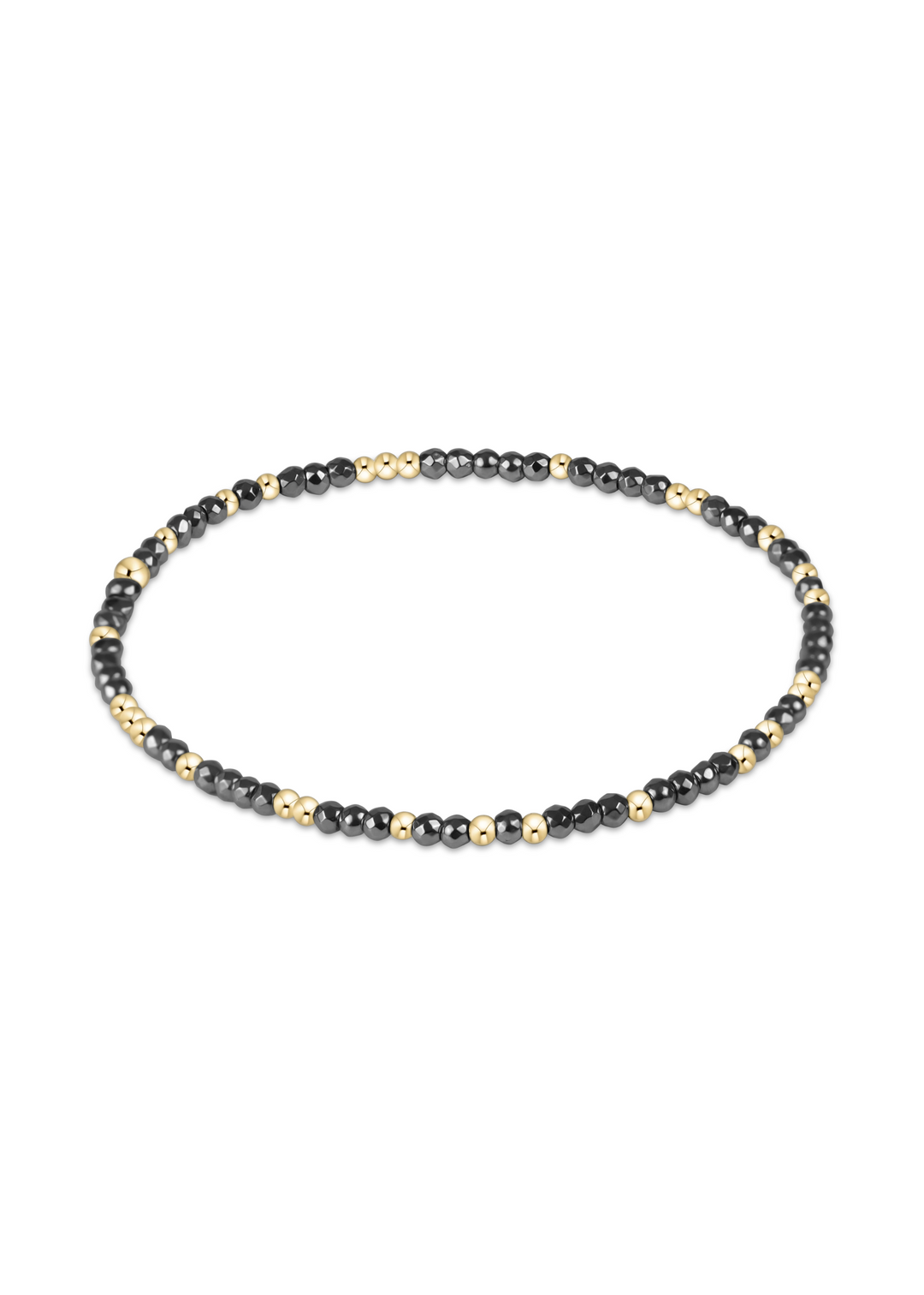 Hope Unwritten Silver Faceted Hematite 2mm Bead Bracelet