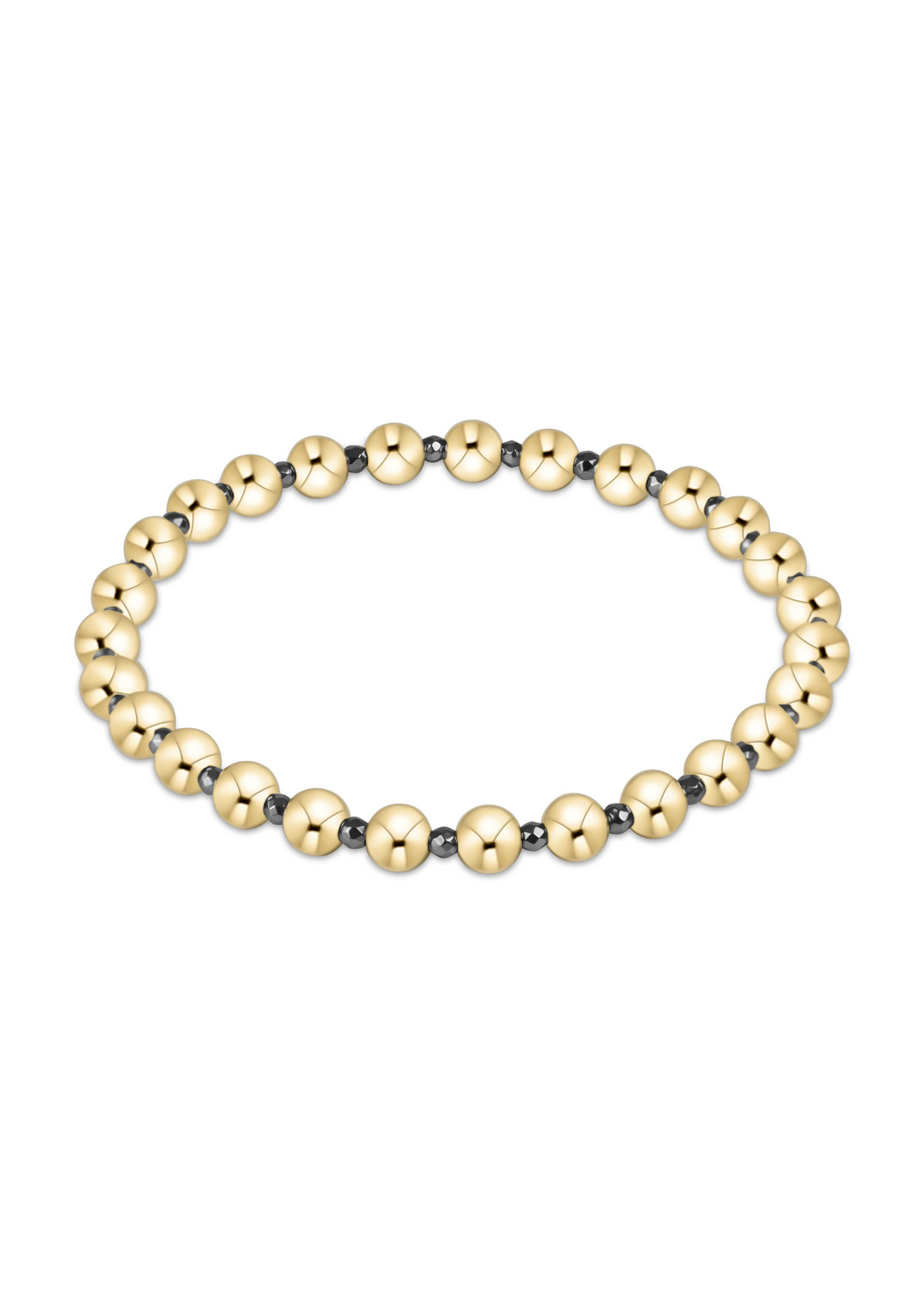 Silver Faceted Hematite Grateful Pattern 5mm Bead Bracelet