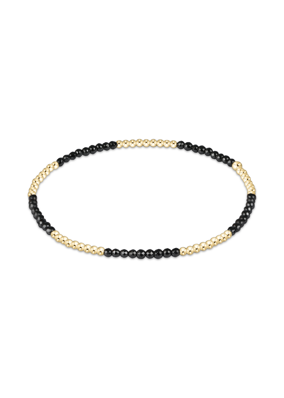 Blissful Pattern 2mm Bead Bracelet - Faceted Hematite