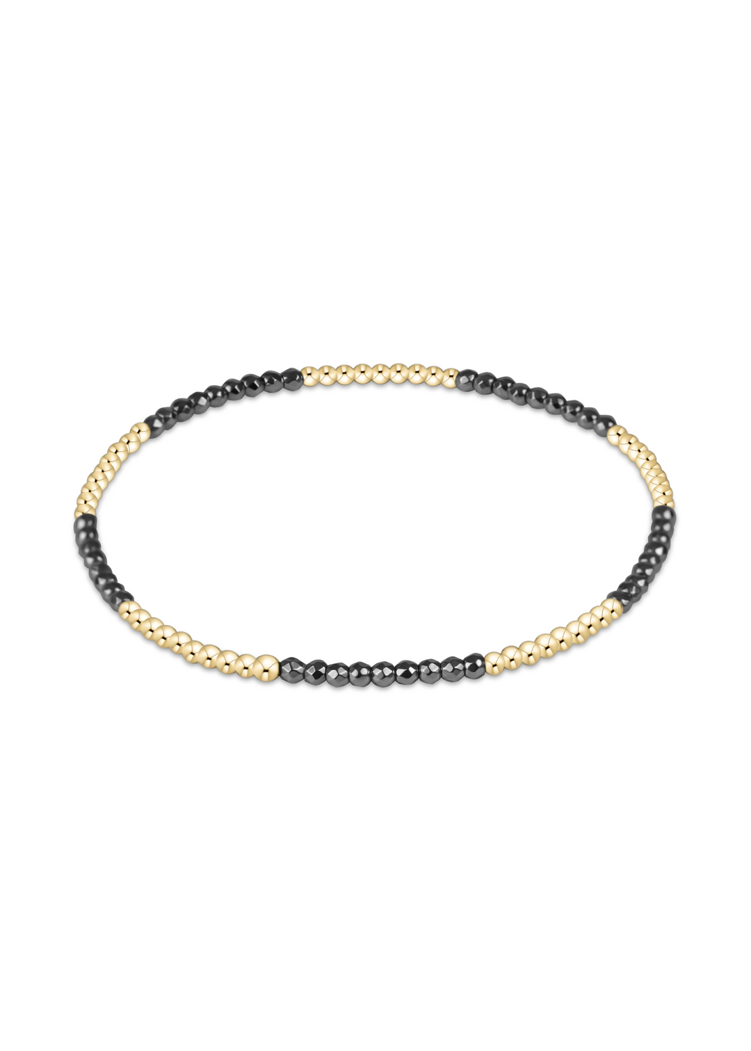 Blissful Pattern 2mm Bead Bracelet - Silver Faceted Hematite