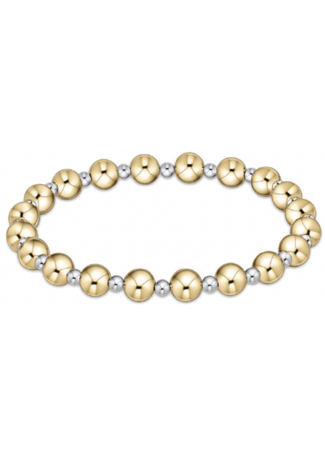 Extends - Classic Grateful Pattern 6mm Bead Bracelet - Mixed Metal