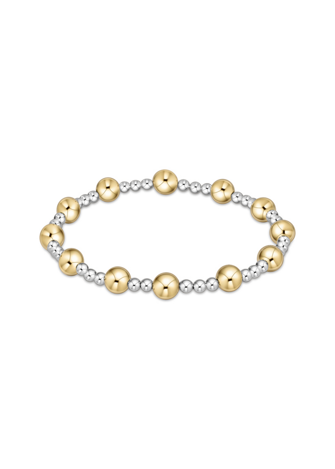 Classic Sincerity Pattern 6mm Bead Bracelet - Mixed Metal