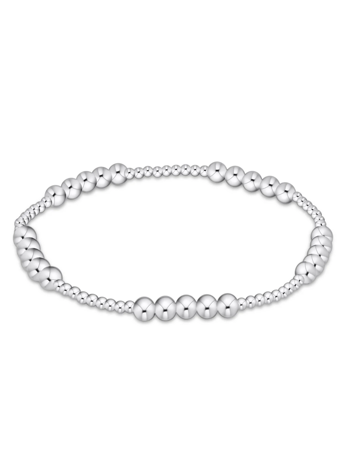 Classic Blissful Pattern 2mm Bead Bracelet - 4mm Sterling