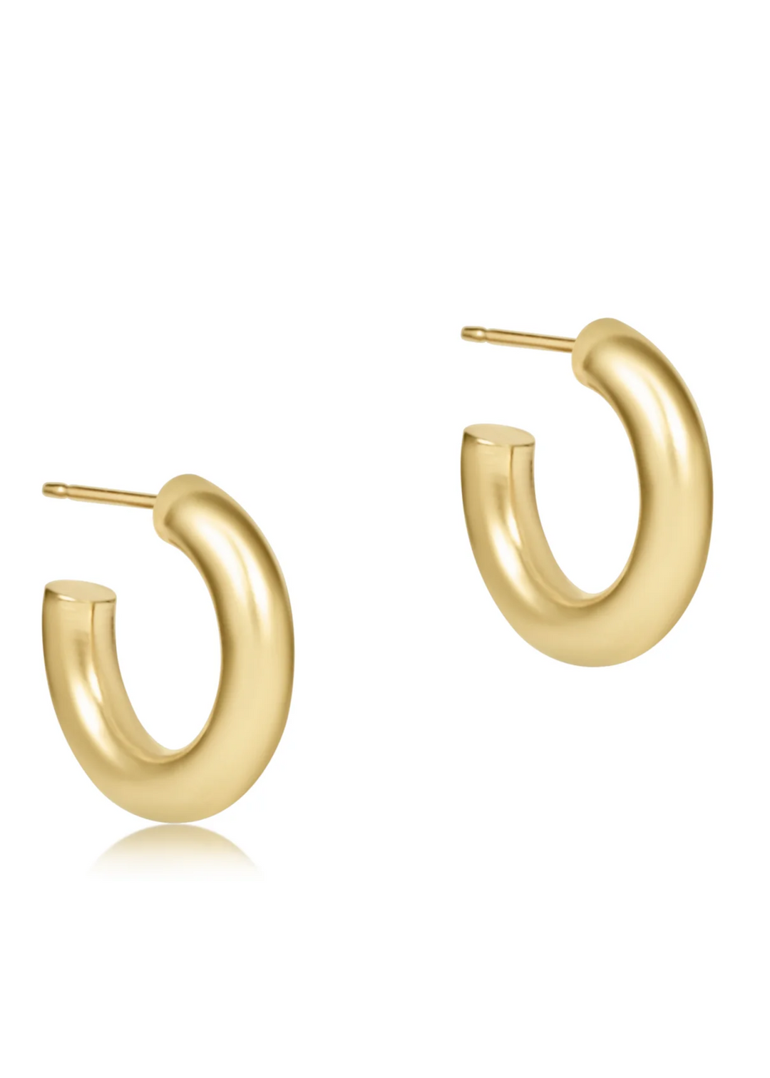 Round Gold 0.5" Post Hoop - 4mm - Smooth