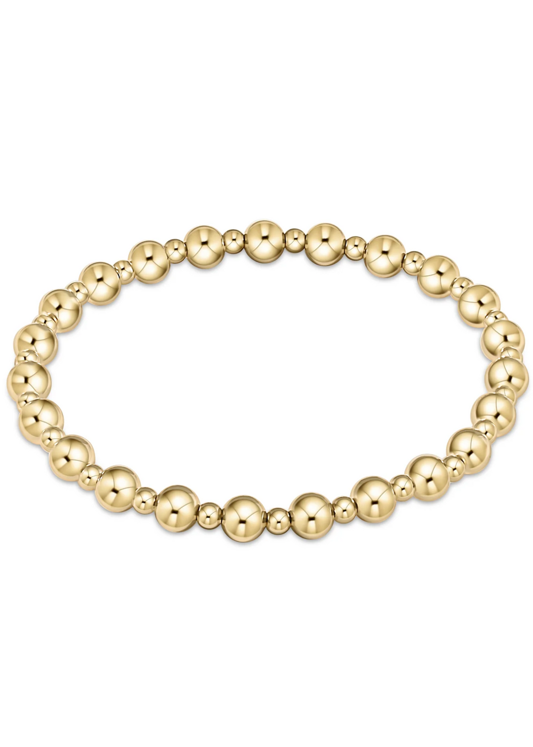 Classic Grateful Pattern 5mm Bead Bracelet - Gold