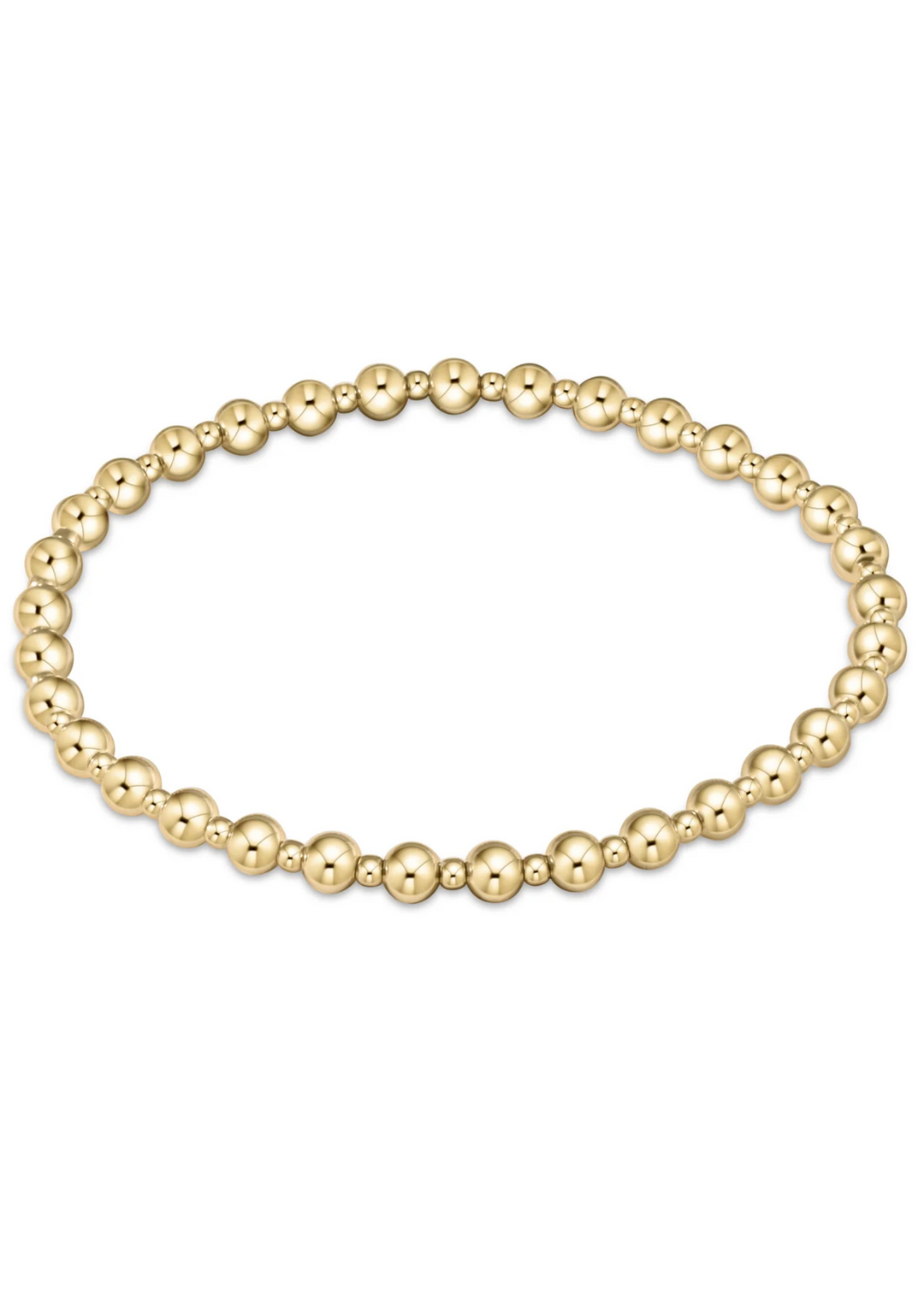 Classic Grateful Pattern 4mm Bead Bracelet - Gold