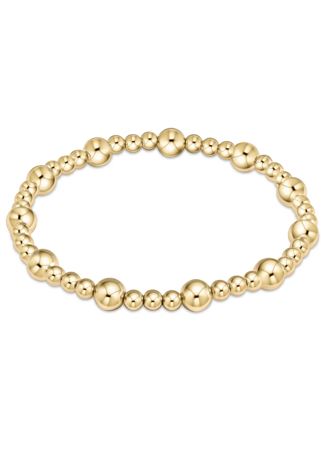 Classic Sincerity Pattern 6mm Bead Bracelet - Gold