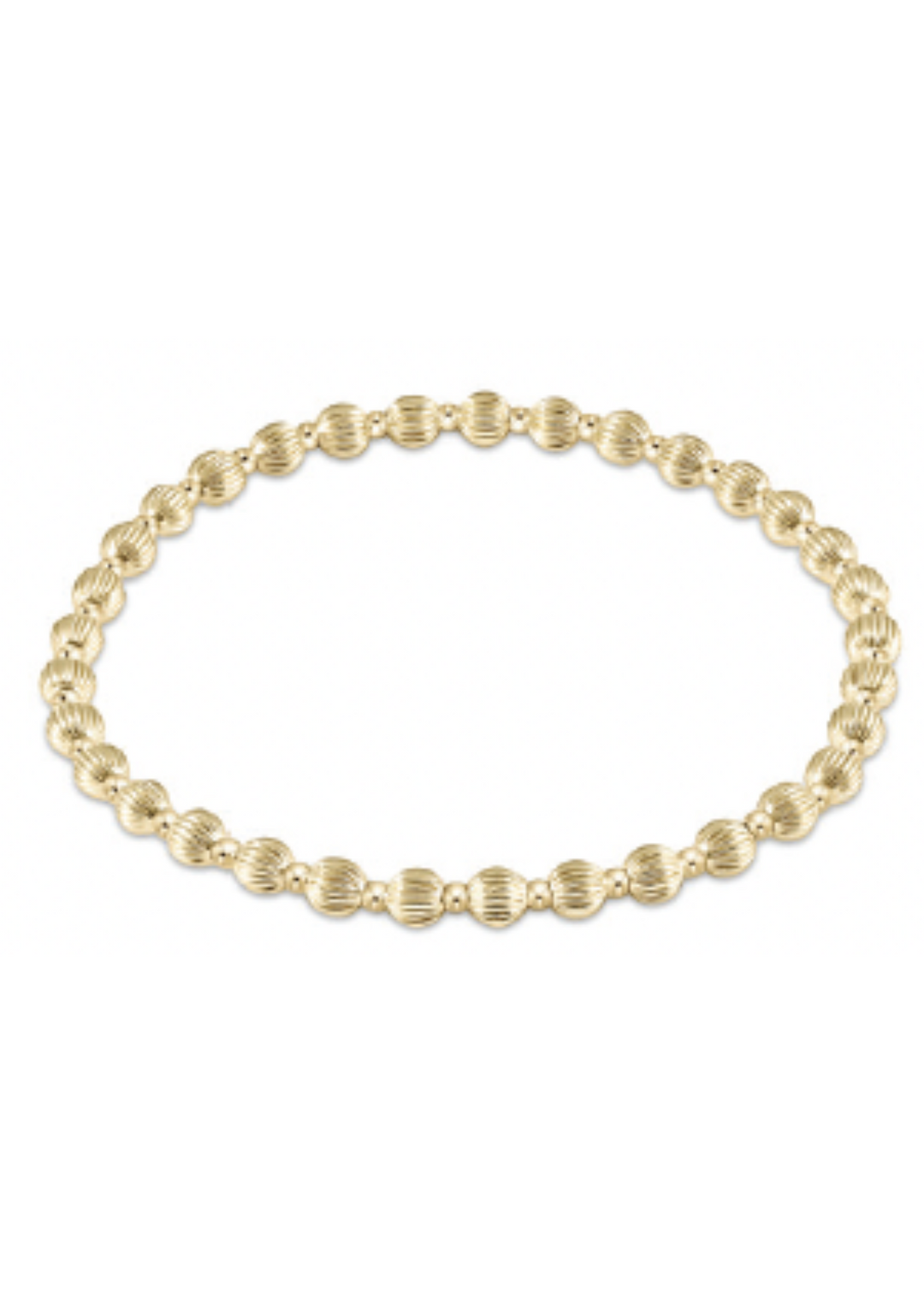 Dignity Grateful Pattern 4mm Bead Bracelet - Gold
