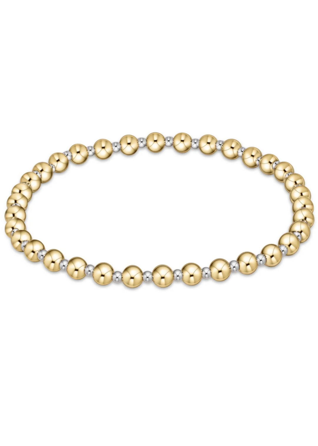 Classic Grateful Pattern 4mm Bead Bracelet - Mixed Metal