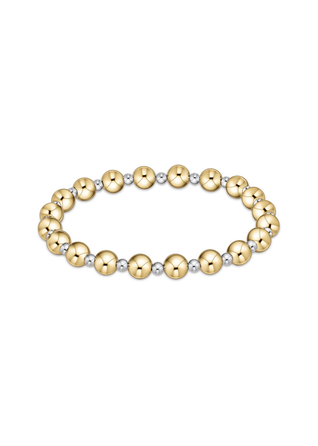 Classic Grateful Pattern 6mm Bead Bracelet - Mixed Metal