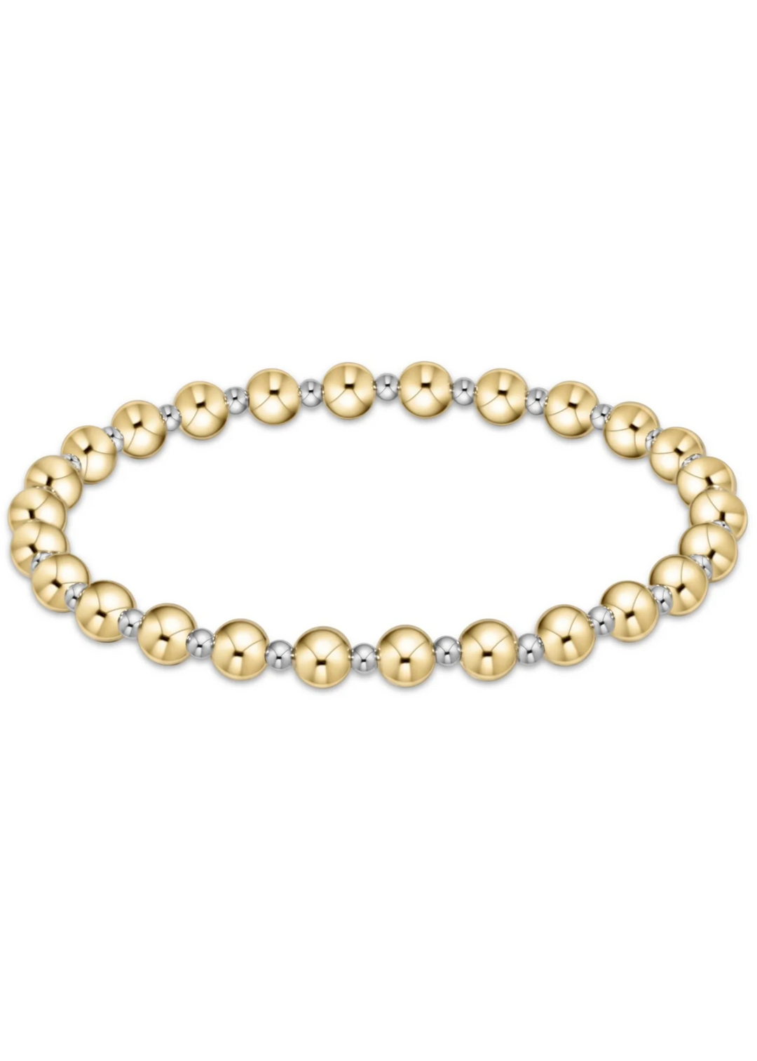 Classic Grateful Pattern 5mm Bead Bracelet - Mixed Metal