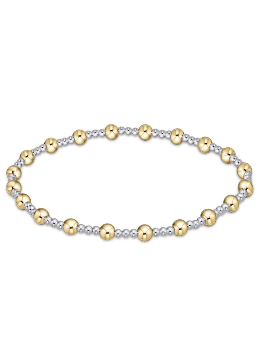 Classic Sincerity Pattern 4mm Bead Bracelet - Mixed Metal