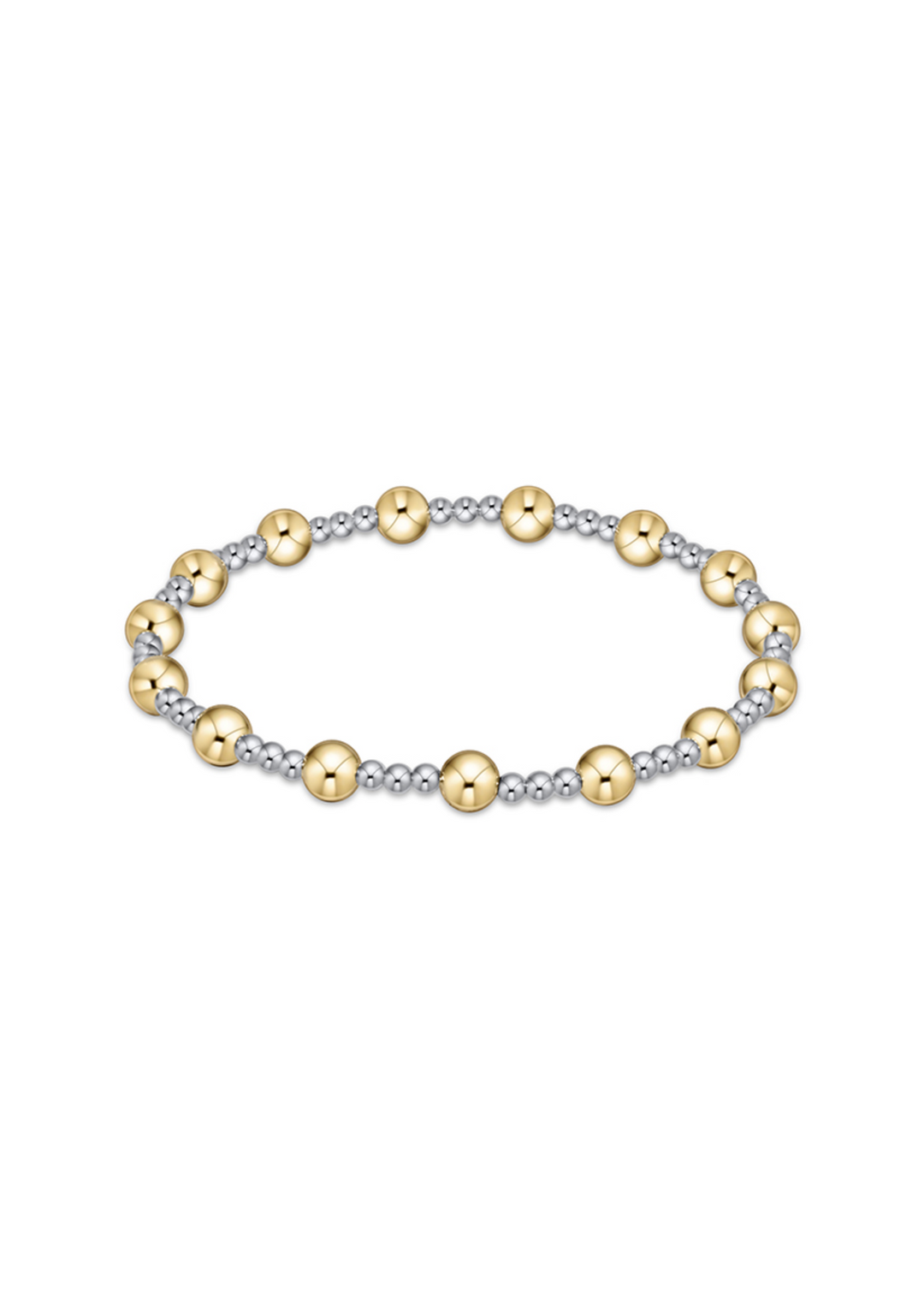 Classic Sincerity Pattern 5mm Bead Bracelet - Mixed Metal