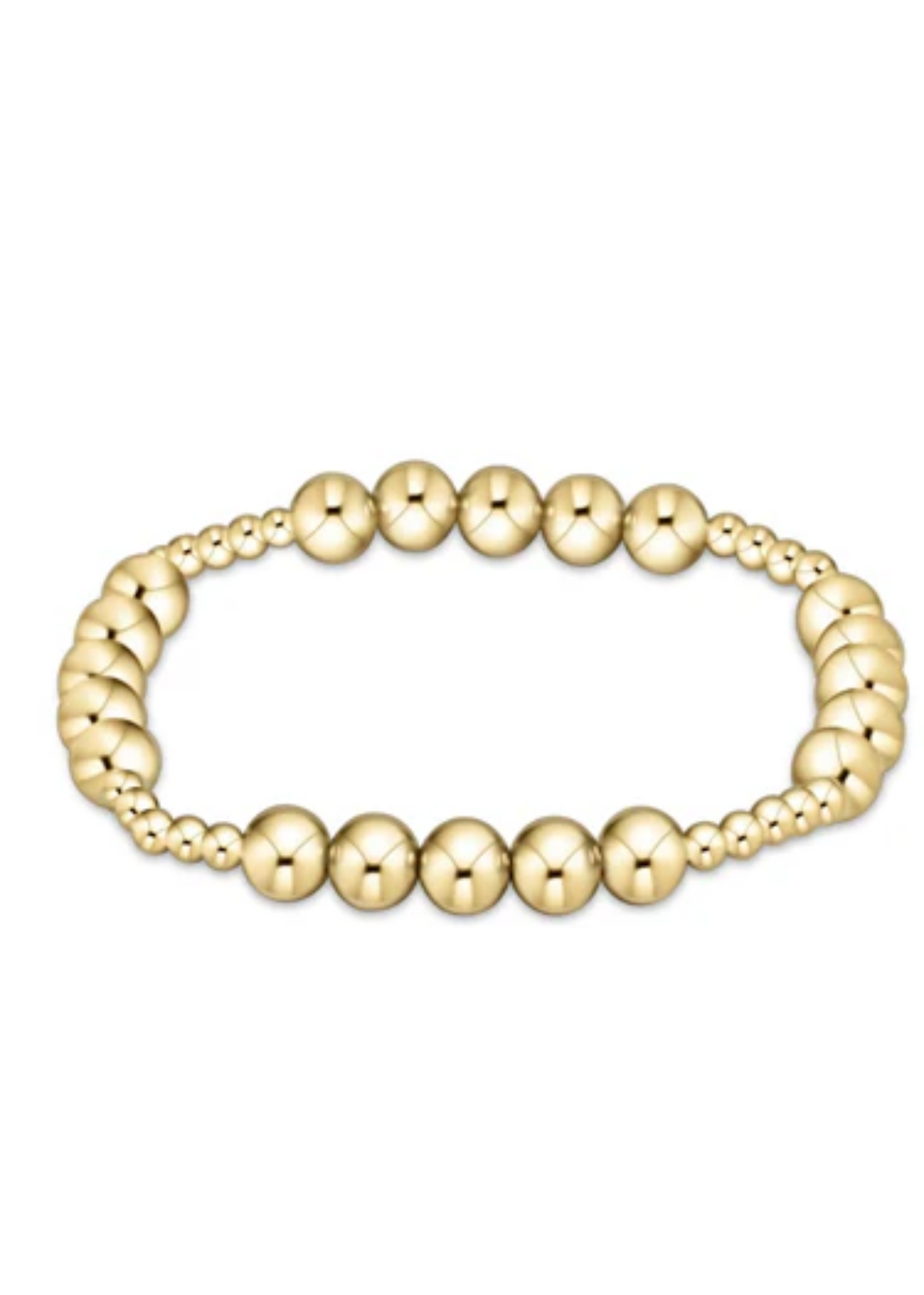Classic Blissful Pattern 3mm Bead Bracelet - 6mm Gold