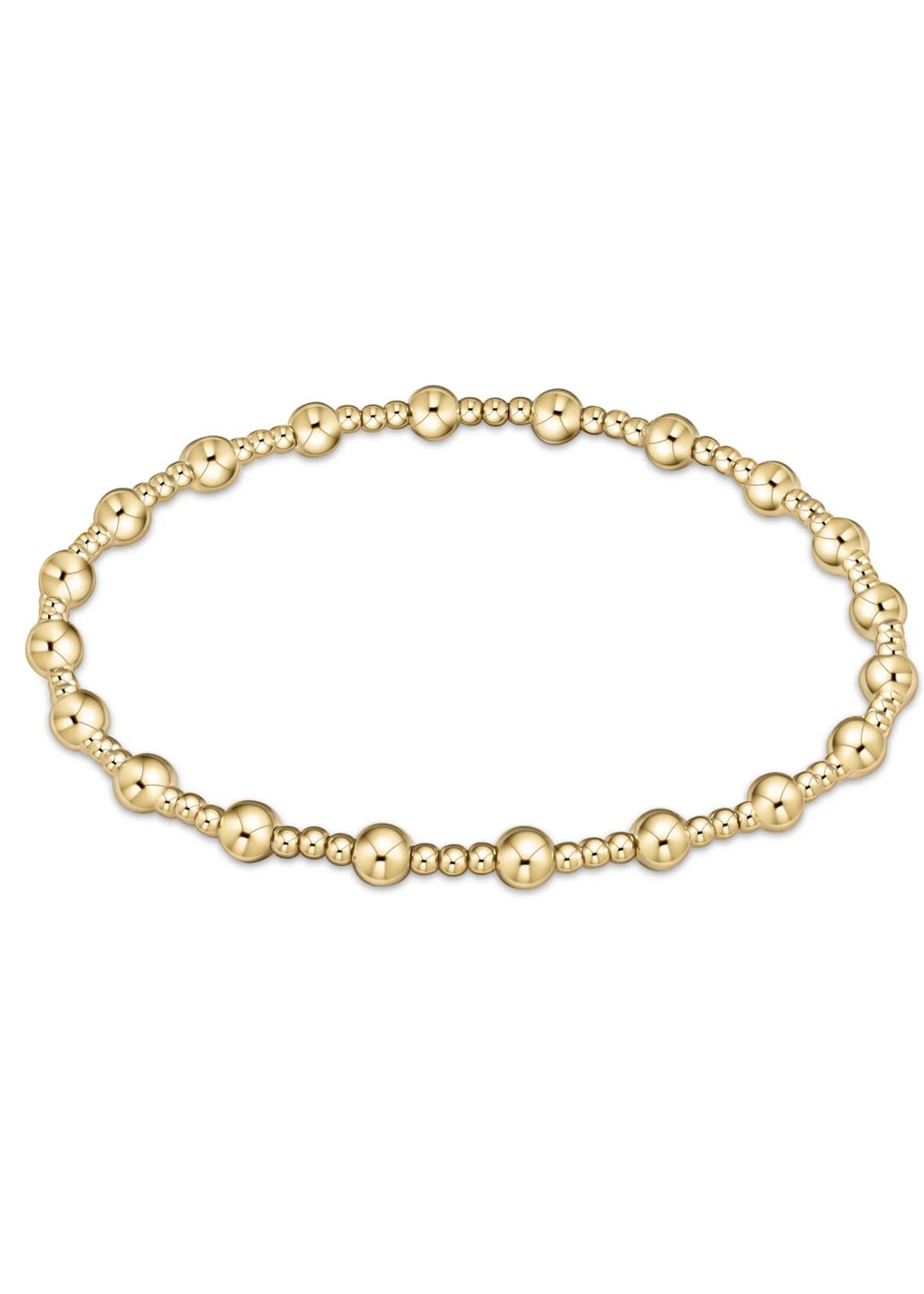 Classic Sincerity Pattern 4mm Bead Bracelet - Gold