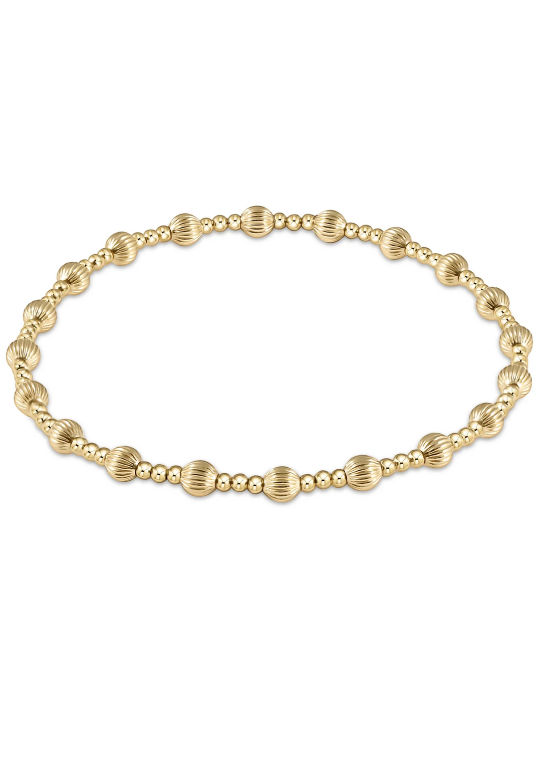 Dignity Sincerity Pattern 4mm Bead Bracelet - Gold