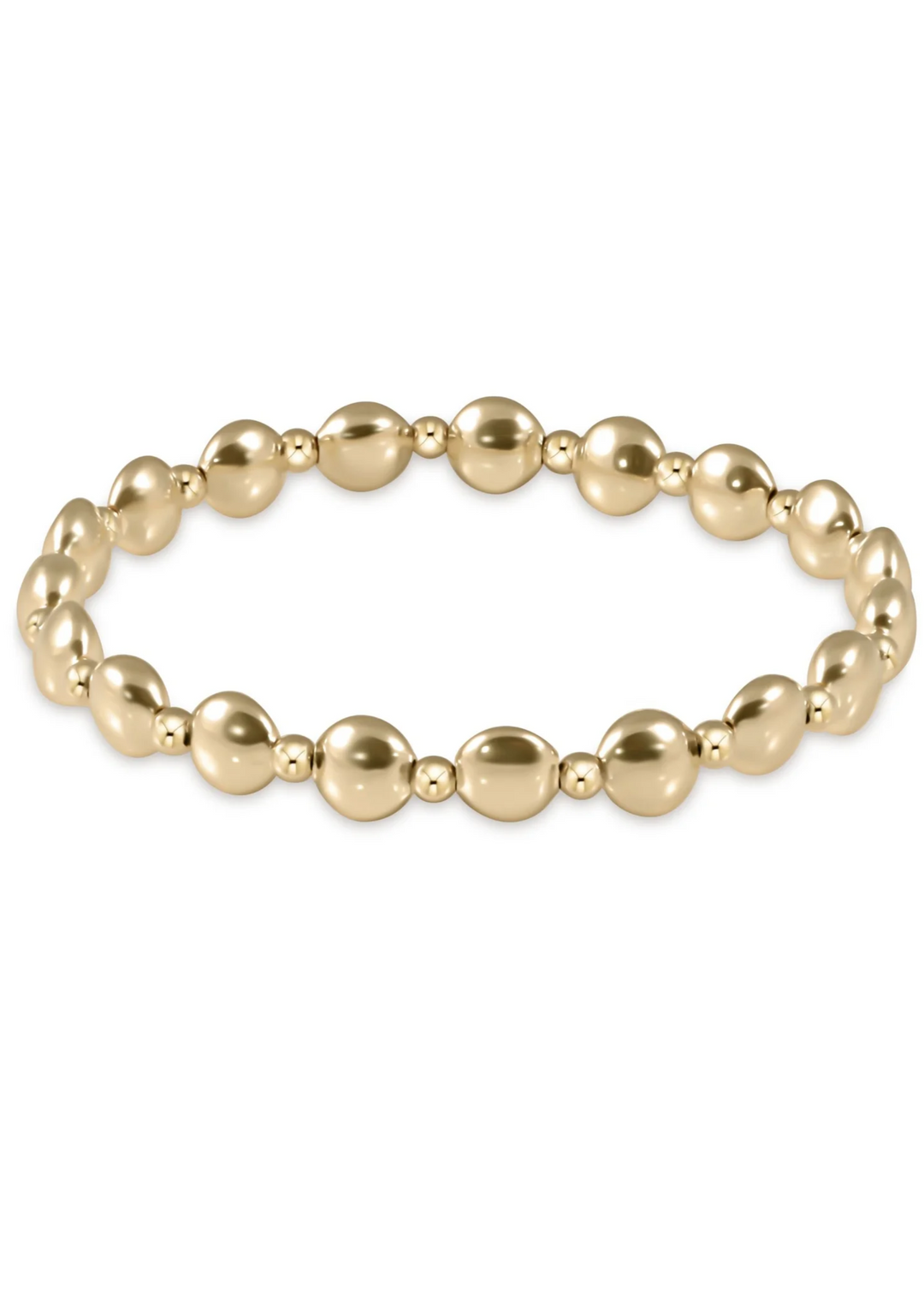 Honesty Gold Grateful Pattern 6mm Bead Bracelet