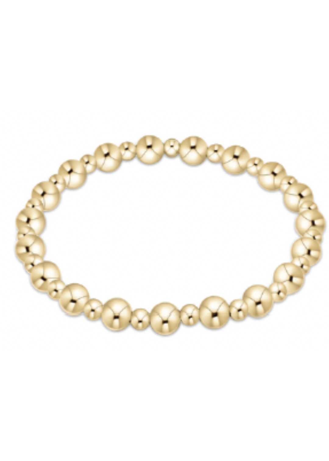 Classic Grateful Pattern 6mm Bead Bracelet - Gold