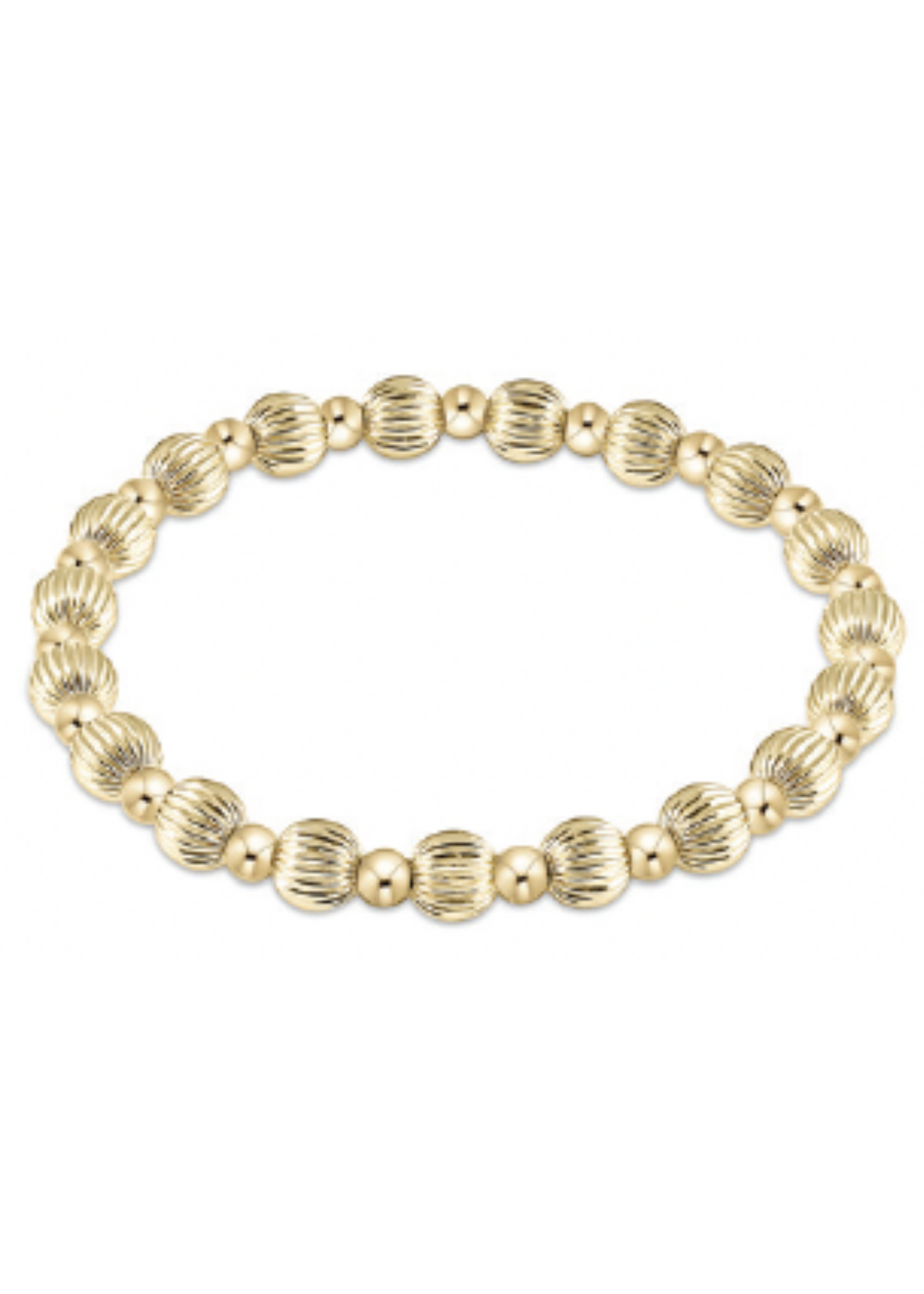 Dignity Grateful Pattern 6mm Bead Bracelet - Gold