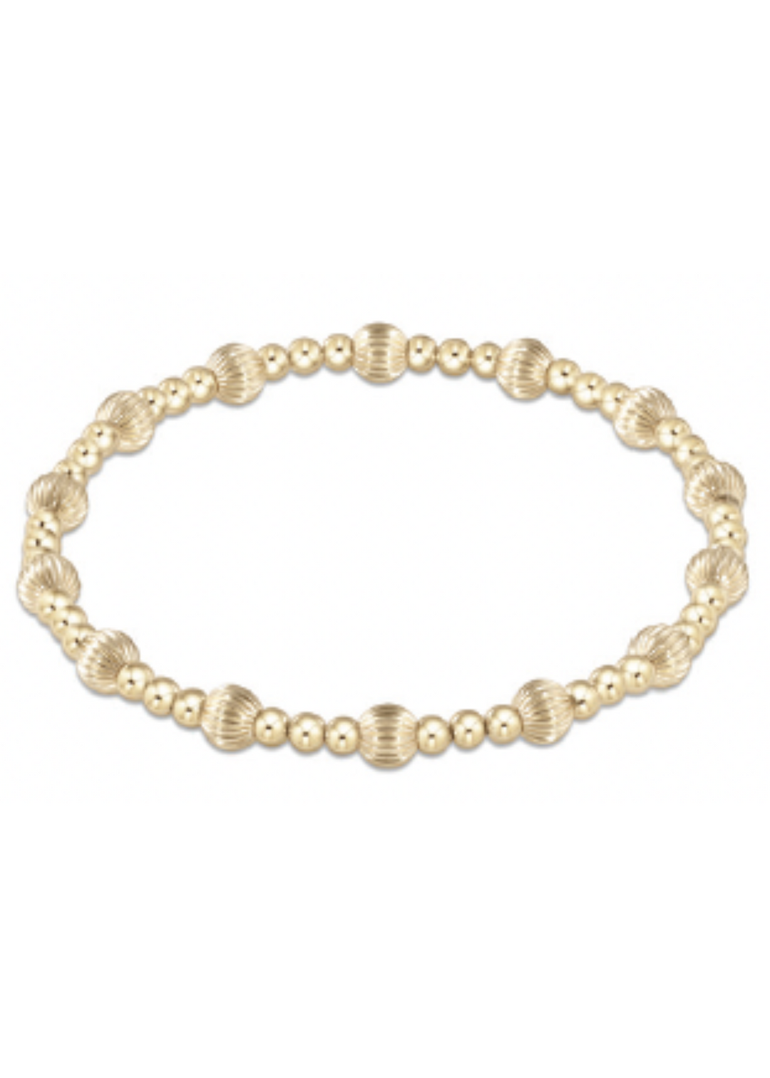 Dignity Sincerity Pattern 5mm Bead Bracelet - Gold