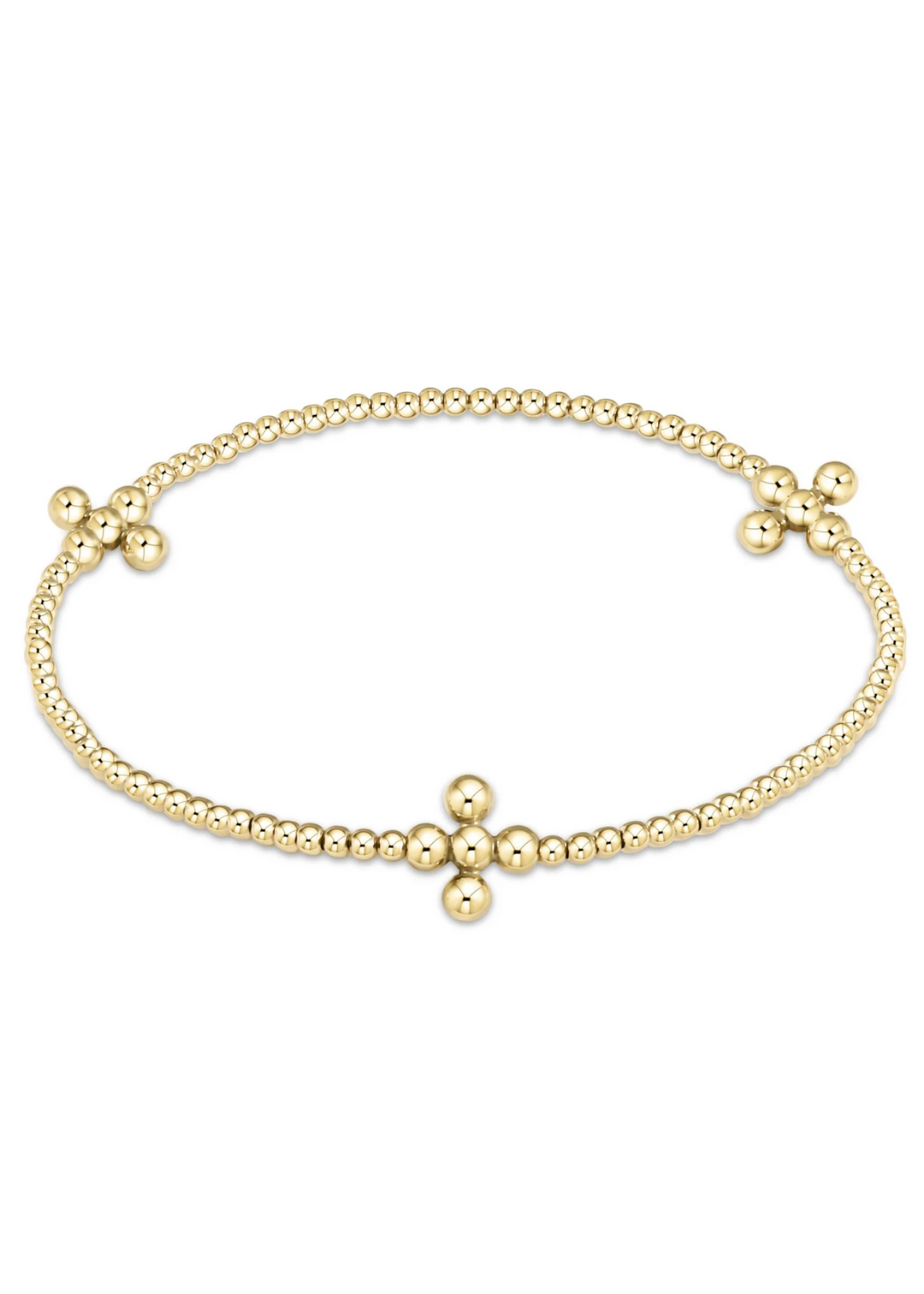 Signature Cross Gold Pattern 3mm Bead Bracelet