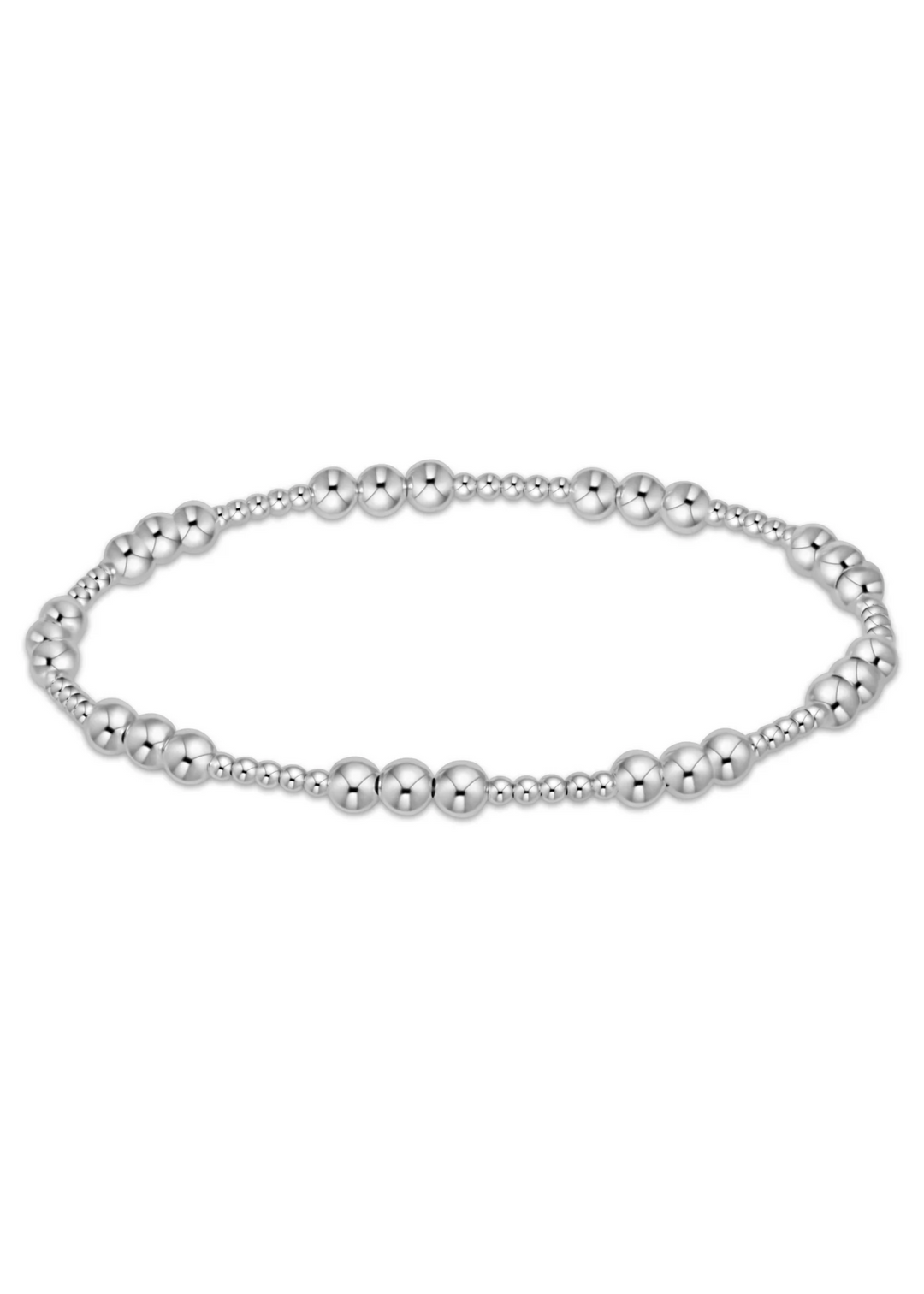Classic Joy Pattern 4mm Bead Bracelet - Sterling