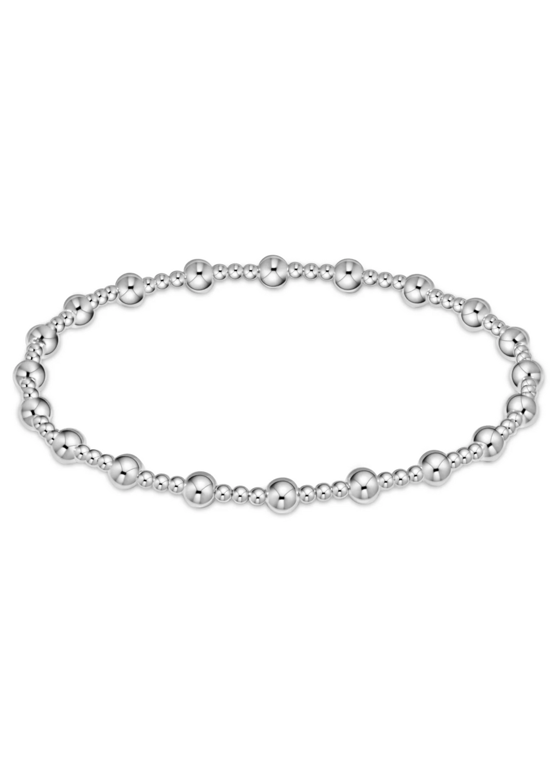 Classic Sincerity Pattern 4mm Bead Bracelet - Sterling