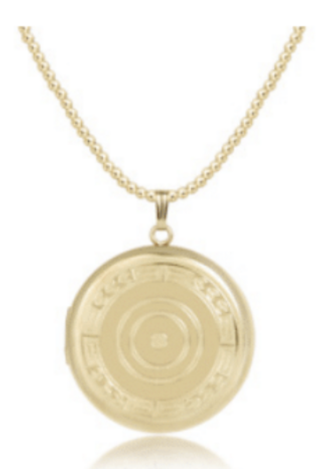 15" Choker Classic Gold 2mm Bead - Cherish Large Gold Locket