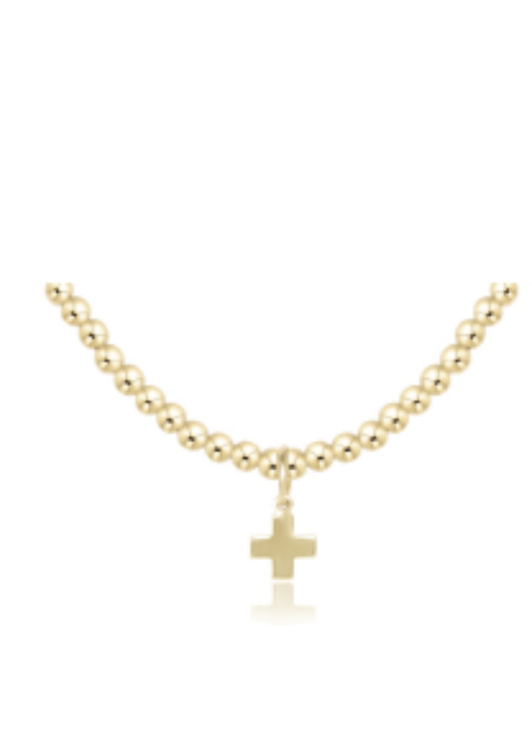 15" Choker Classic Gold 3mm Bead - Signature Cross Gold Charm