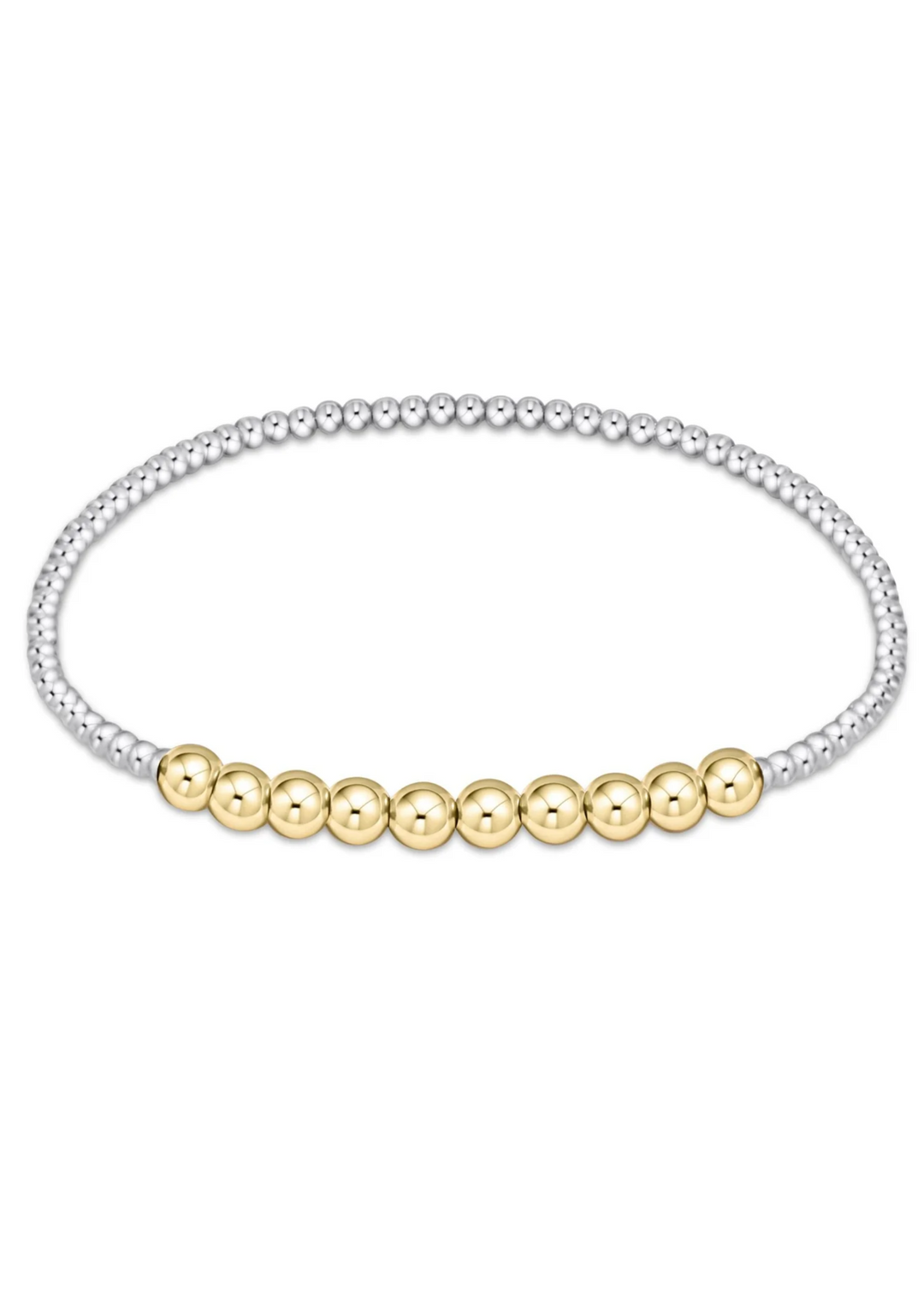 Classic Beaded Bliss 2mm Bead Bracelet - 4mm Mixed Metal