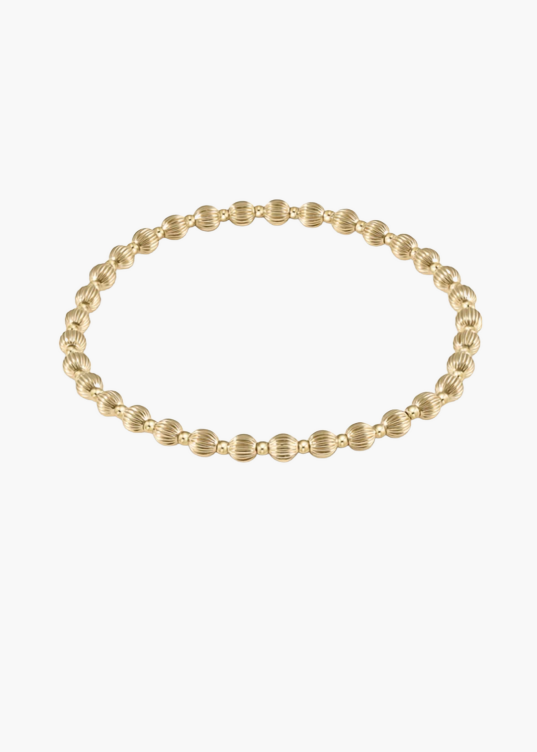 Dignity Grateful Pattern 4mm Bead Bracelet - Gold