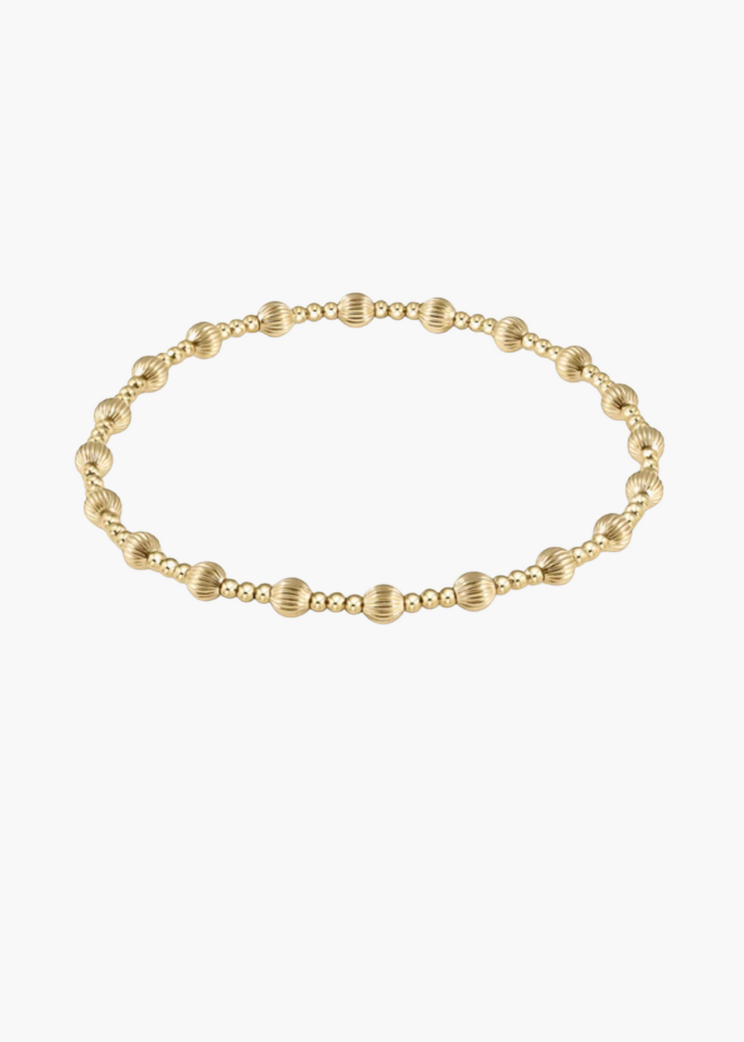 Dignity Sincerity Pattern 5mm Bead Bracelet - Gold