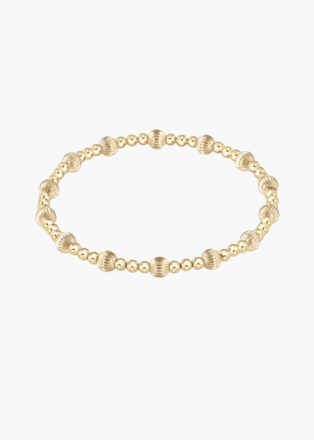 Extends - Dignity Gold Sincerity Pattern 5mm Bead Bracelet
