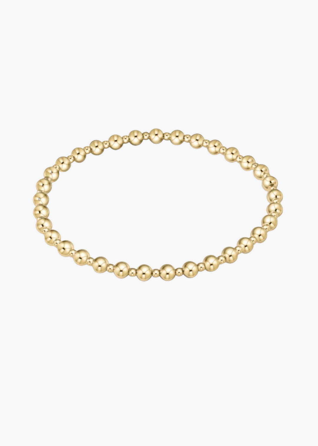 Classic Grateful Pattern 4mm Bead Bracelet - Gold