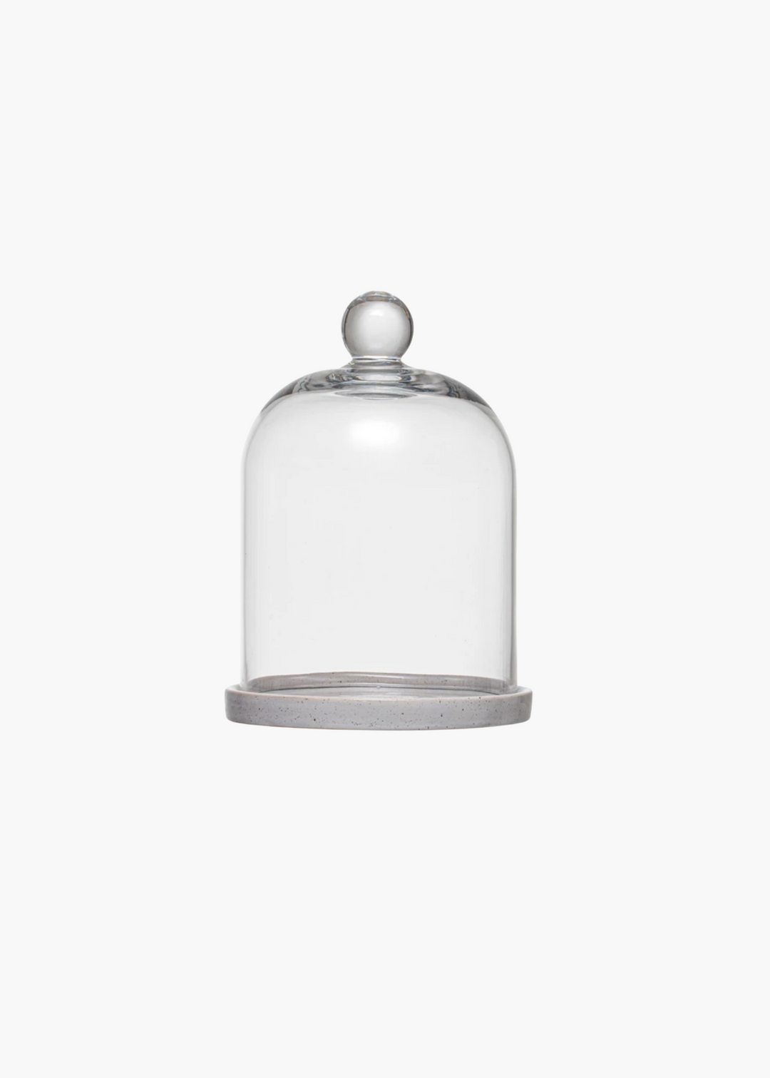 Glass Cloche w/ Stoneware Vase