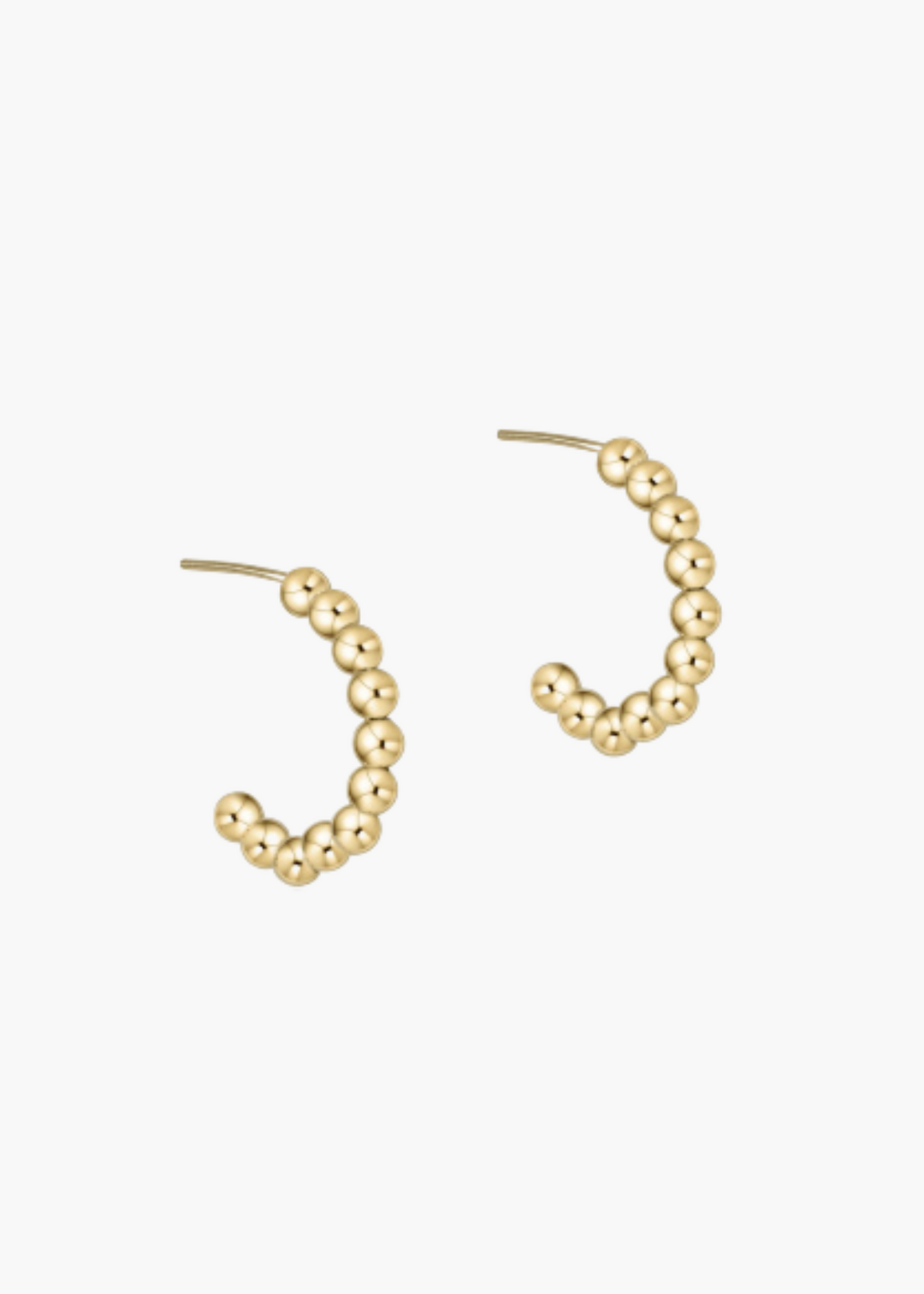 Beaded Classic 1" Post Hoop - 3mm Gold