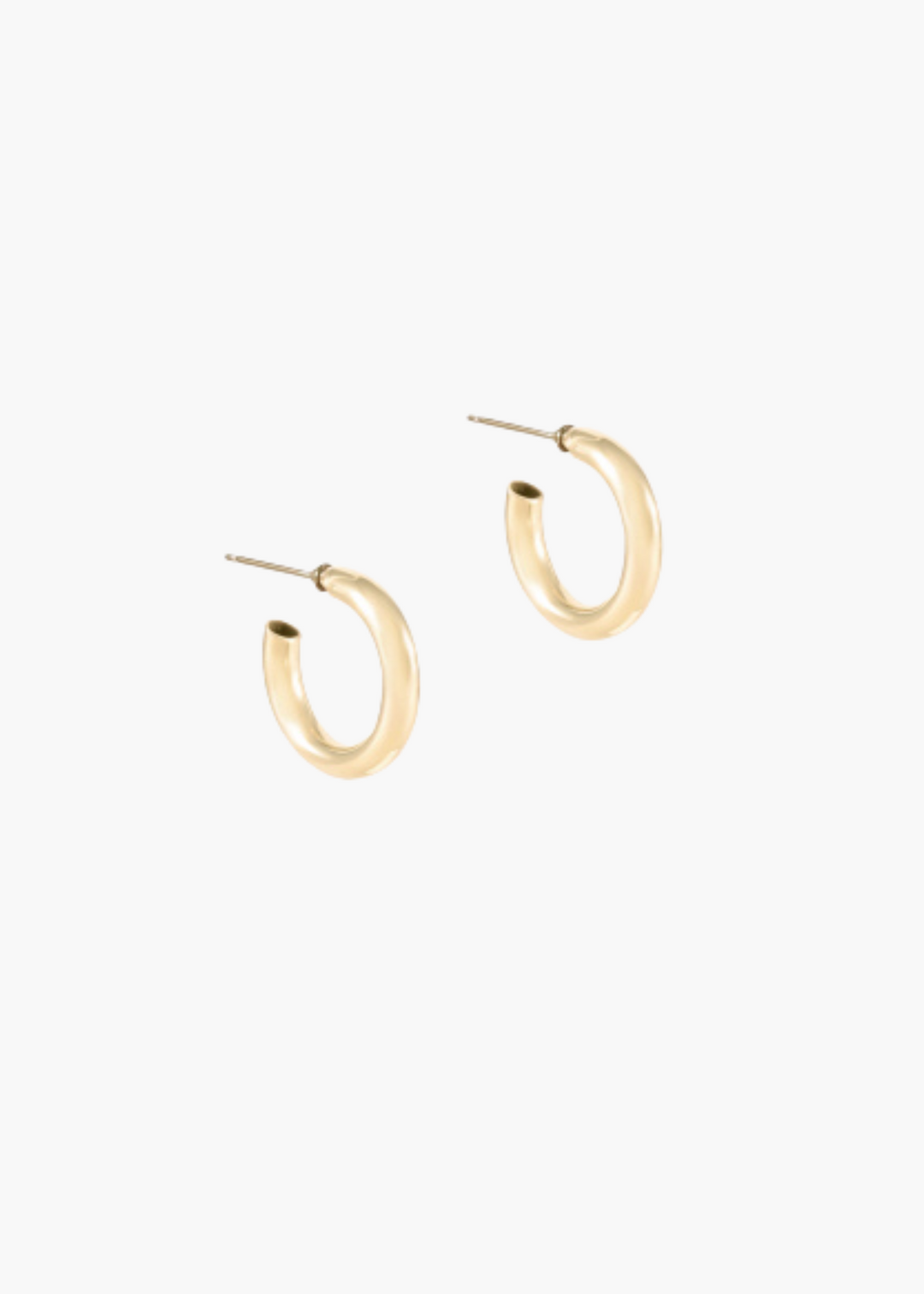 Round Gold 1" Post Hoop - 4mm - Smooth