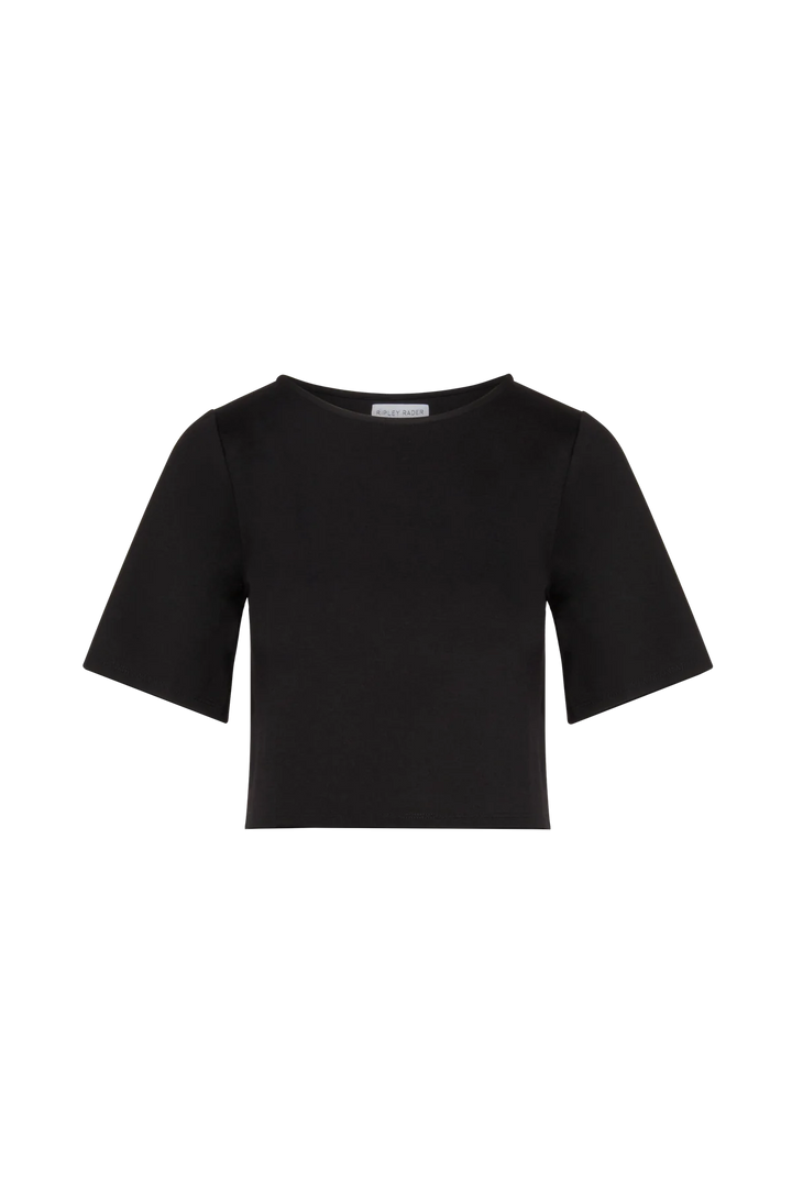 Black Ponte Knit Short Sleeve