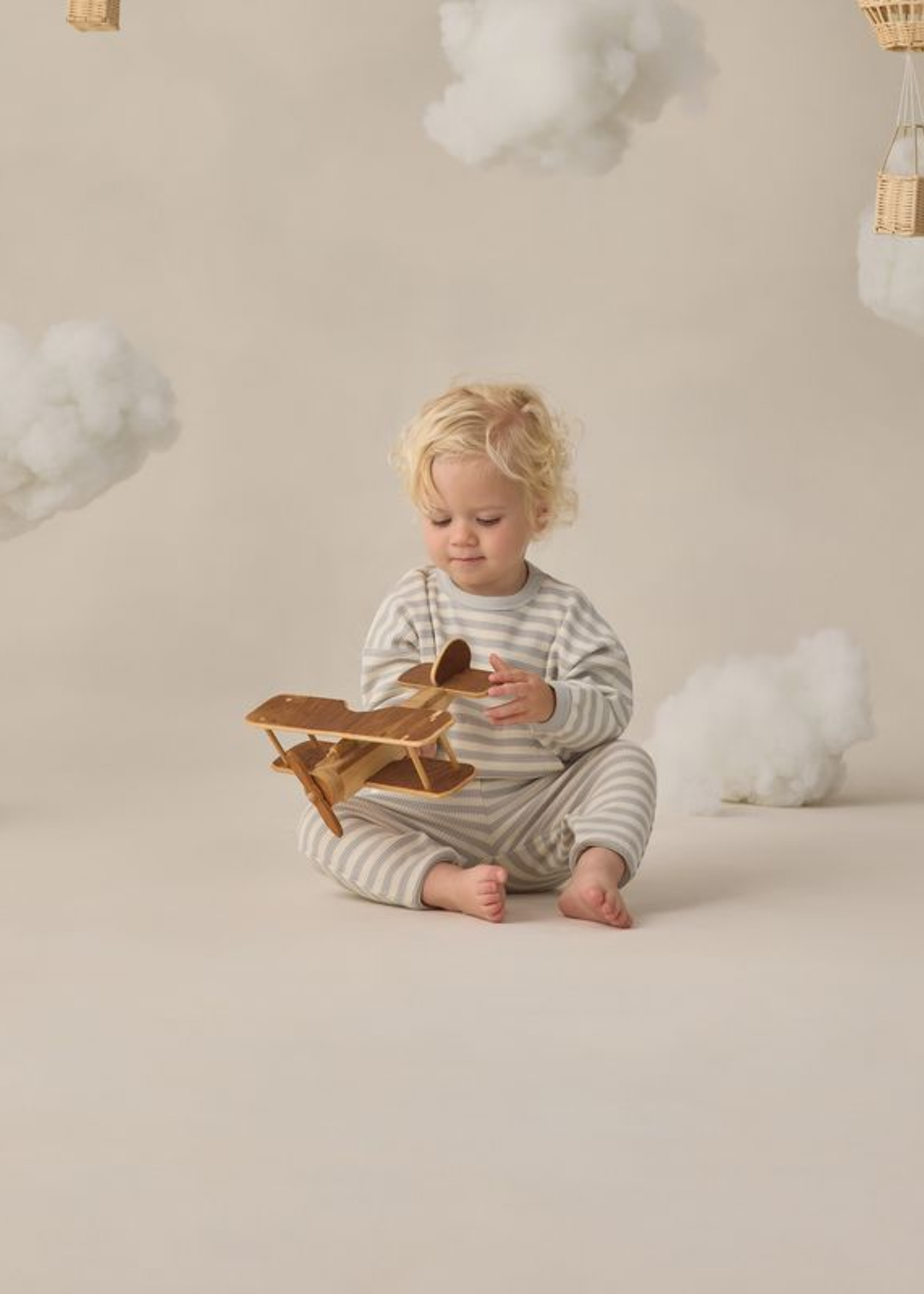 Waffle Sweater Set || Sky Stripe