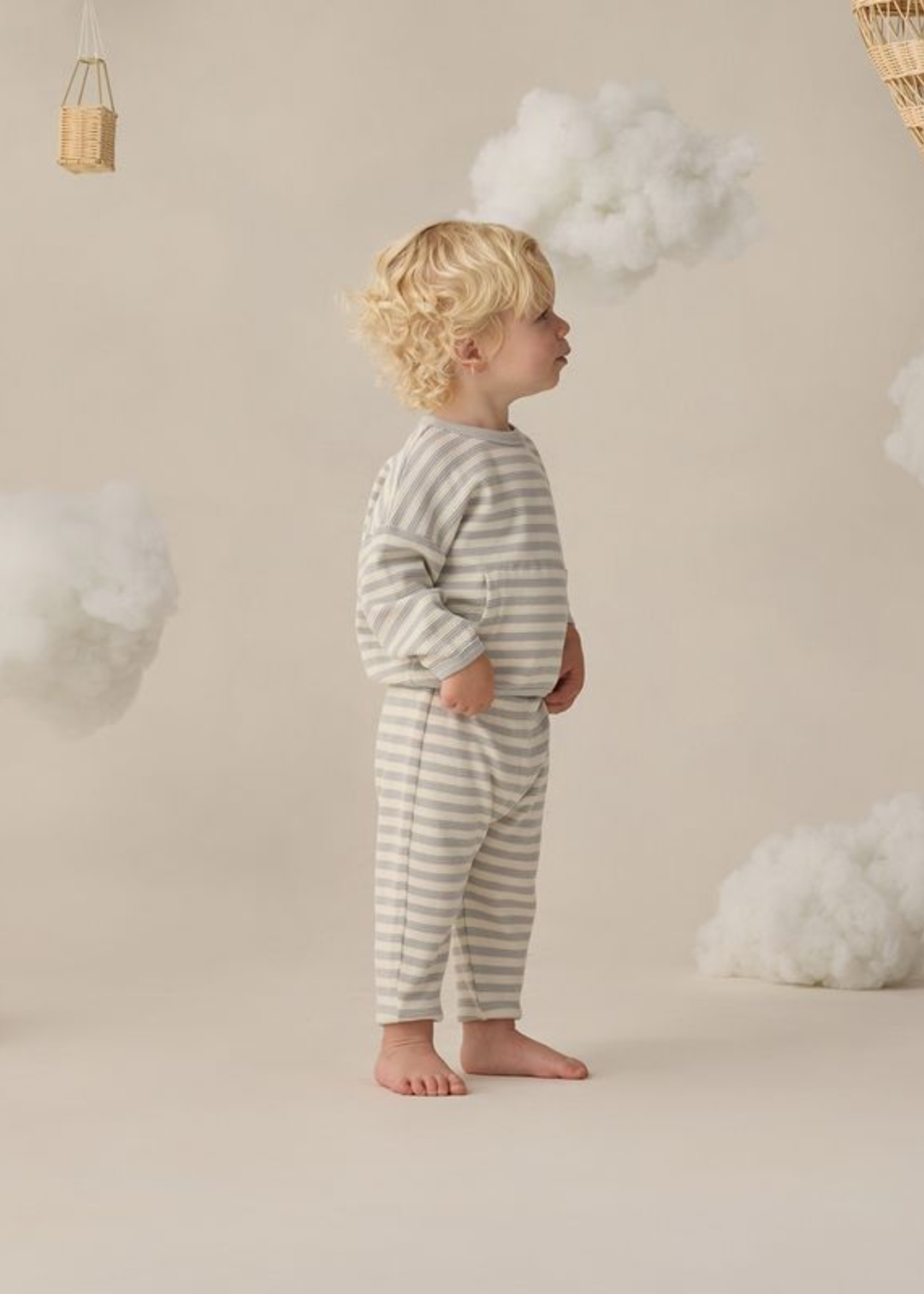 Waffle Sweater Set || Sky Stripe