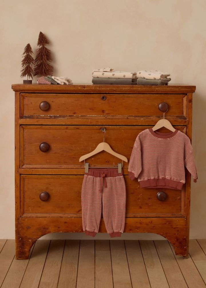 Velour Relaxed Sweatshirt || Candy Stripe