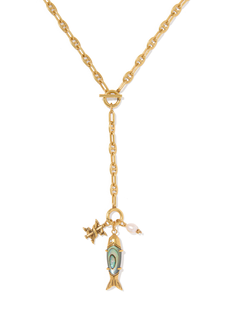 Parker Fish Long Charm Necklace