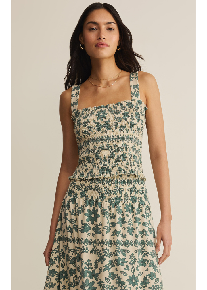 Leya Tera Paisley Smocked Top