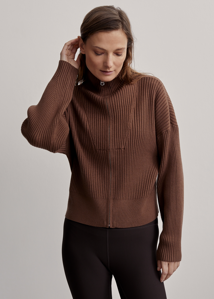 Carmen Rib Knit Zip Through