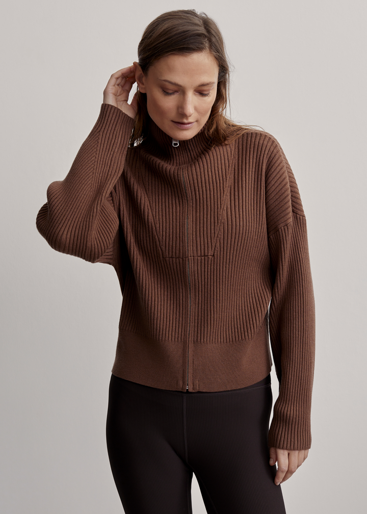 Carmen Rib Knit Zip Through - FINAL SALE