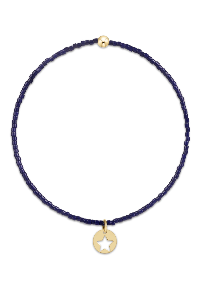 Hope Classic Bracelet - Navy - Star Small Gold Disc
