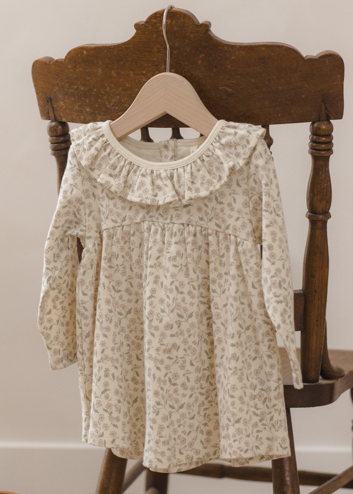 Ruffle Collar Jersey Dress || Floret